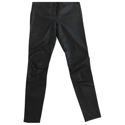 Pre-owned Givenchy Leather Slim Pants In Black