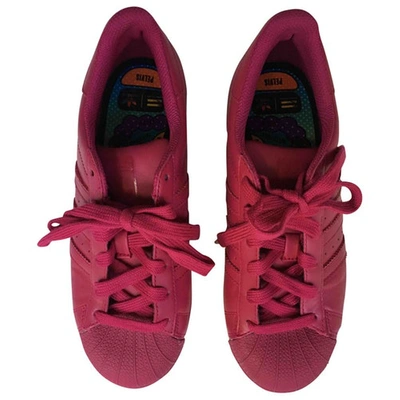 Pre-owned Adidas X Pharrell Williams Pink Leather Trainers