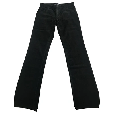 Pre-owned Polo Ralph Lauren Velvet Straight Pants In Black