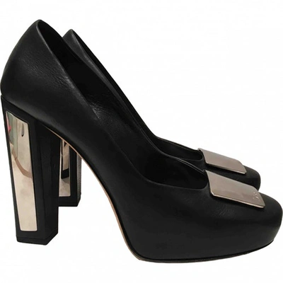 Pre-owned Dior Leather Heels In Black