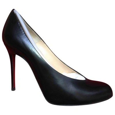 Pre-owned Christian Louboutin Leather Heels In Black