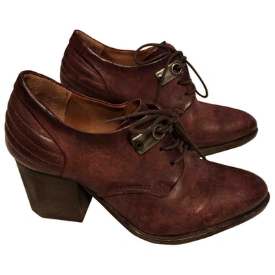 Pre-owned As98 Burgundy Leather Ankle Boots