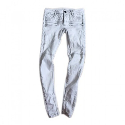 Pre-owned Maje Slim Jeans In White