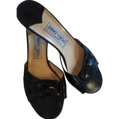 Pre-owned Jimmy Choo Patent Leather Mules In Black