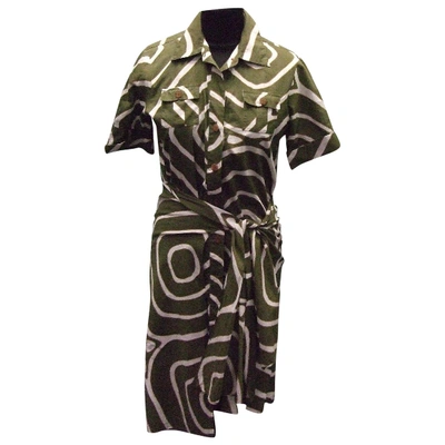 Pre-owned Diane Von Furstenberg Maxi Dress In Green