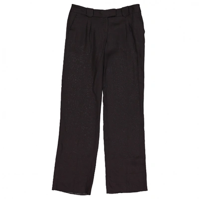 Pre-owned Antonio Berardi Linen Large Pants In Black