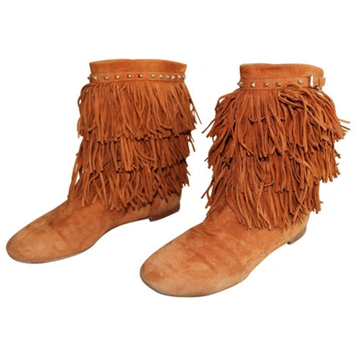 Pre-owned Dior Mocassin Boots In Camel