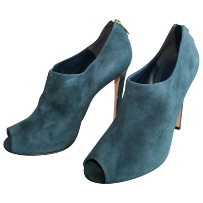 Pre-owned Gianvito Rossi Open Toe Boots In Blue