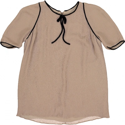 Pre-owned Burberry Silk Blouse In Beige