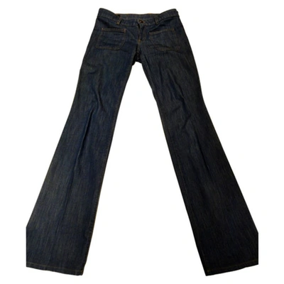 Pre-owned Gucci Blue Cotton Jeans