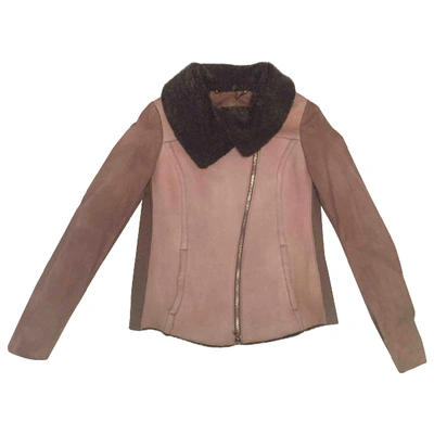 Pre-owned Trussardi Beige Shearling Leather Jacket