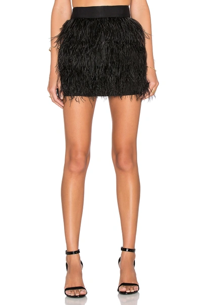 Milly Ostrich Feather Mini Skirt In Black
