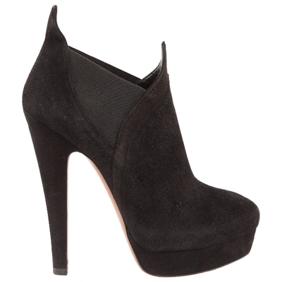 Pre-owned Alaïa Ankle Boots In Black