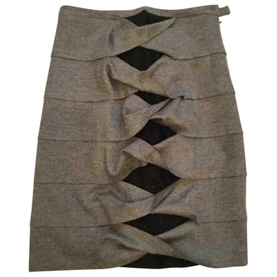 Pre-owned Fendi Wool Skirt In Grey