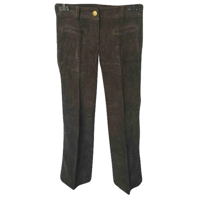 Pre-owned Chloé Velvet Trousers In Khaki