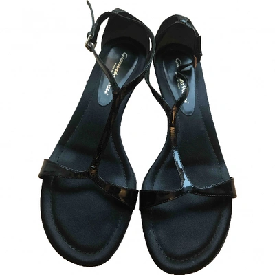 Pre-owned Gianvito Rossi Patent Leather Sandals In Black