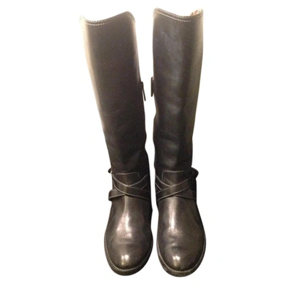 Pre-owned Tod's Black Leather Boots