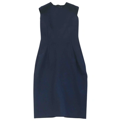 Pre-owned Lanvin Wool Mid-length Dress In Navy
