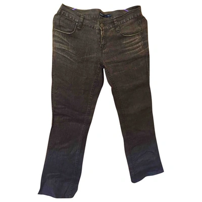 Pre-owned Ralph Lauren Linen Trousers In Brown