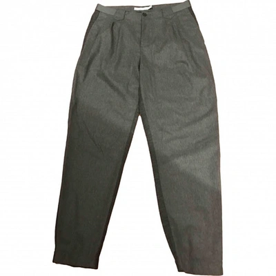 Pre-owned See By Chloé Wool Straight Pants In Grey