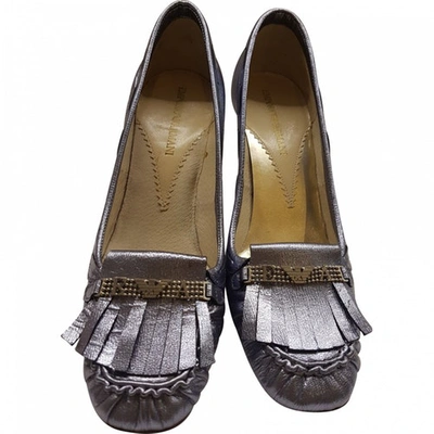 Pre-owned Emporio Armani Leather Heels In Metallic