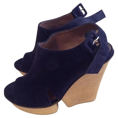 Pre-owned Marni Blue Suede Ankle Boots