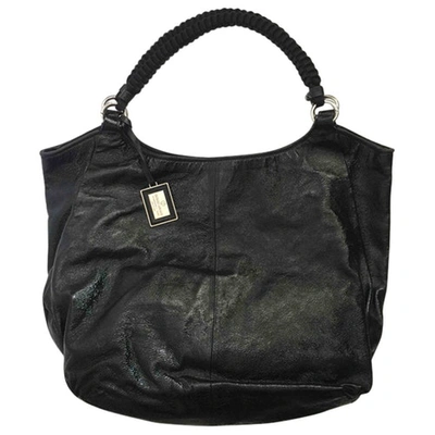 Pre-owned Giorgio Armani Patent Leather Tote In Black