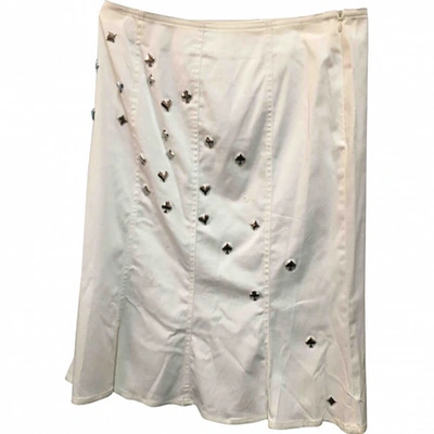 Pre-owned Moschino Mid-length Skirt In White