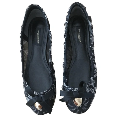 Pre-owned Dolce & Gabbana Cloth Ballet Flats In Black