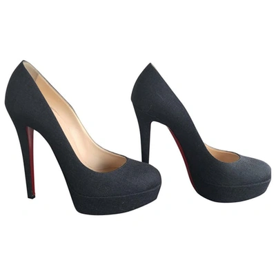 Pre-owned Christian Louboutin Bianca Cloth Heels In Anthracite