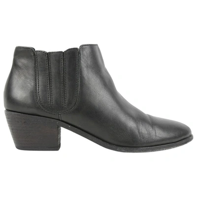 Pre-owned Joie Leather Ankle Boots In Black