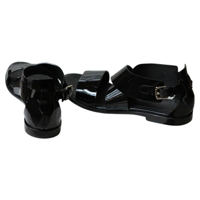 Pre-owned Max Mara Black Patent Leather Sandals