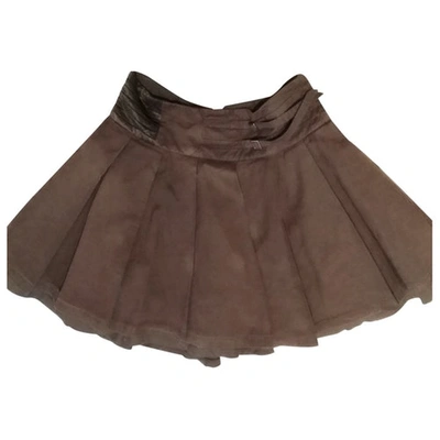 Pre-owned Neil Barrett Mini Skirt In Brown