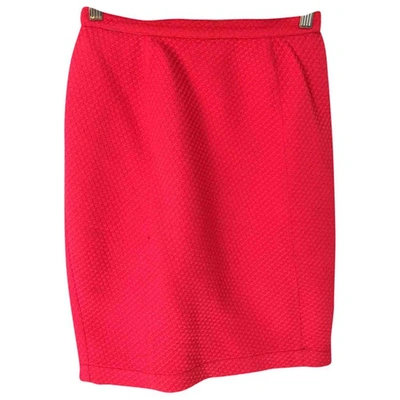 Pre-owned Mugler Wool Mid-length Skirt In Red