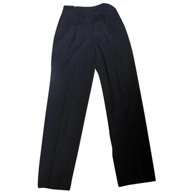 Pre-owned Cerruti 1881 Wool Straight Pants In Blue