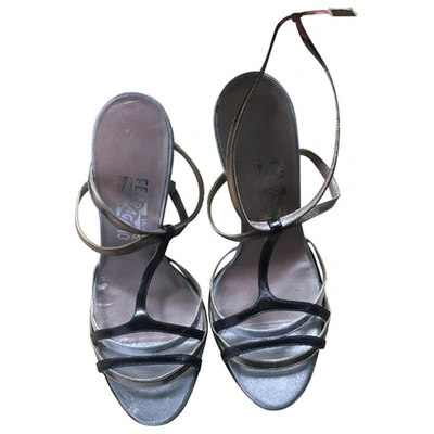 Pre-owned Ferragamo Leather Sandals In Metallic