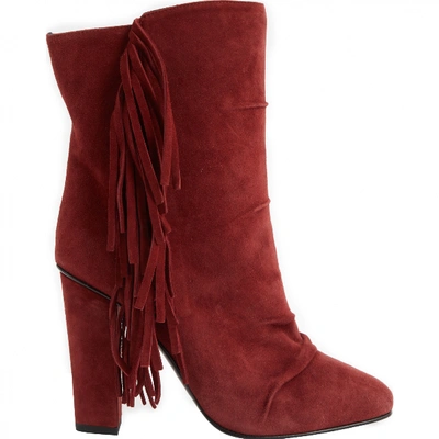 Pre-owned Giuseppe Zanotti Boots In Burgundy