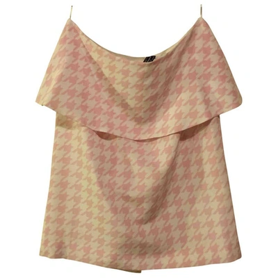 Pre-owned Ferragamo Silk Mini Skirt In Pink