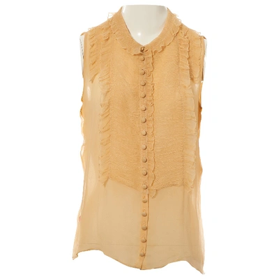 Pre-owned Chloé Silk Blouse In Beige