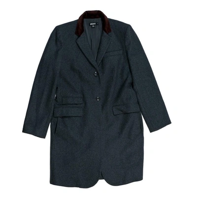 Pre-owned Donna Karan Grey Wool Coat