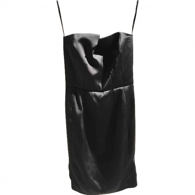 Pre-owned Saint Laurent Silk Mini Dress In Black