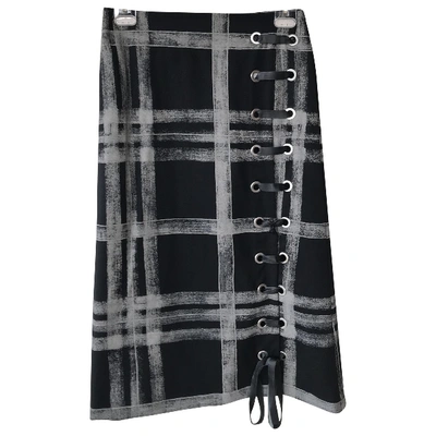 Pre-owned John Richmond Wool Mid-length Skirt In Black