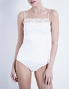 Hanro Moments Lace-trimmed Cotton Top In White