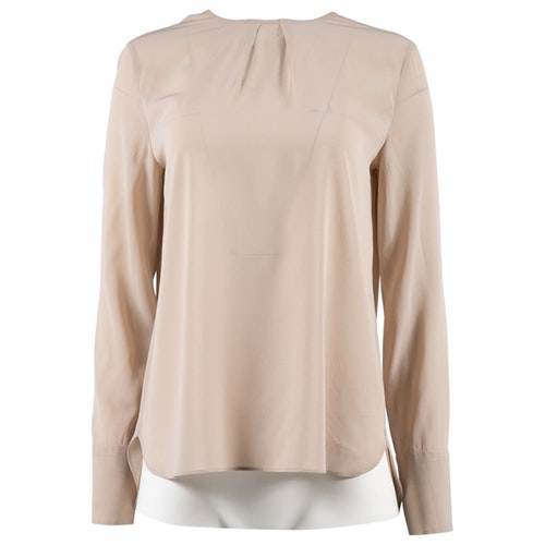 khaki silk top