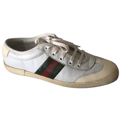 Pre-owned Gucci Leather Trainers In White