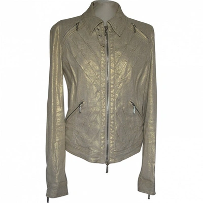 Pre-owned Versace Linen Jacket In Gold