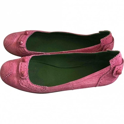 Pre-owned Balenciaga Leather Ballet Flats In Pink