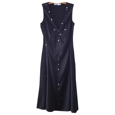 Pre-owned Moschino Silk Mid-length Dress In Black