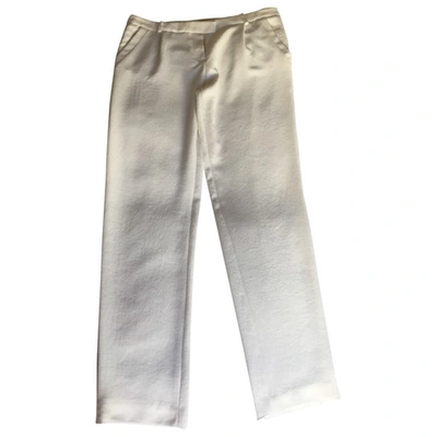 Pre-owned Maje Straight Pants In White