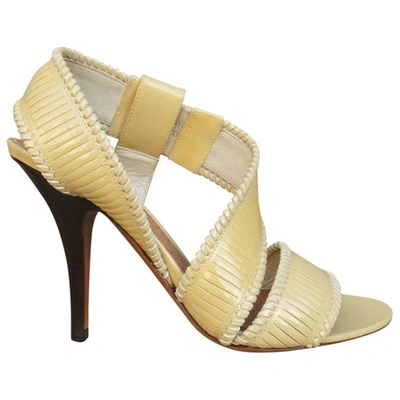 Pre-owned Givenchy Patent Leather Sandals In Beige